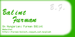 balint furman business card